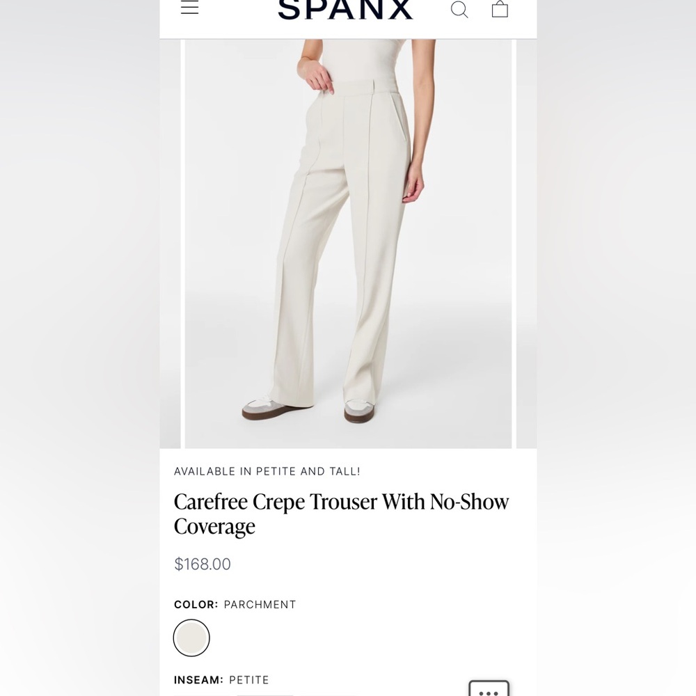 NWT Carefree Crepe Trouser With No-Show Coverage, size XL petite cream